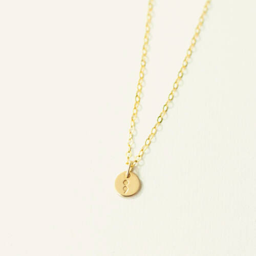 Semi Colon 6mm (1/4 inch) Disc Necklace