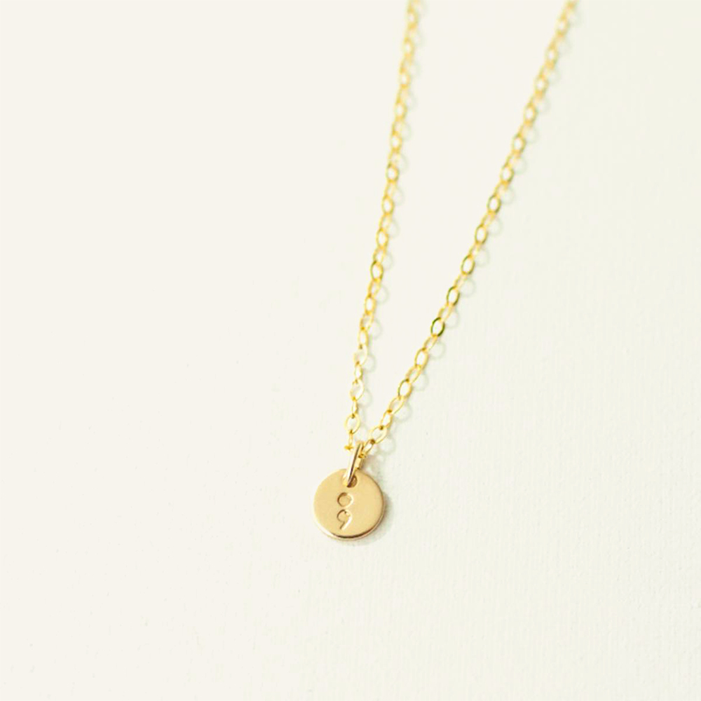 Semi Colon 6mm (1/4 inch) Disc Necklace