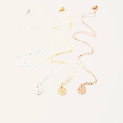 Love Me 9mm (1/3 inch) Custom Disc Hammered Heart Necklace