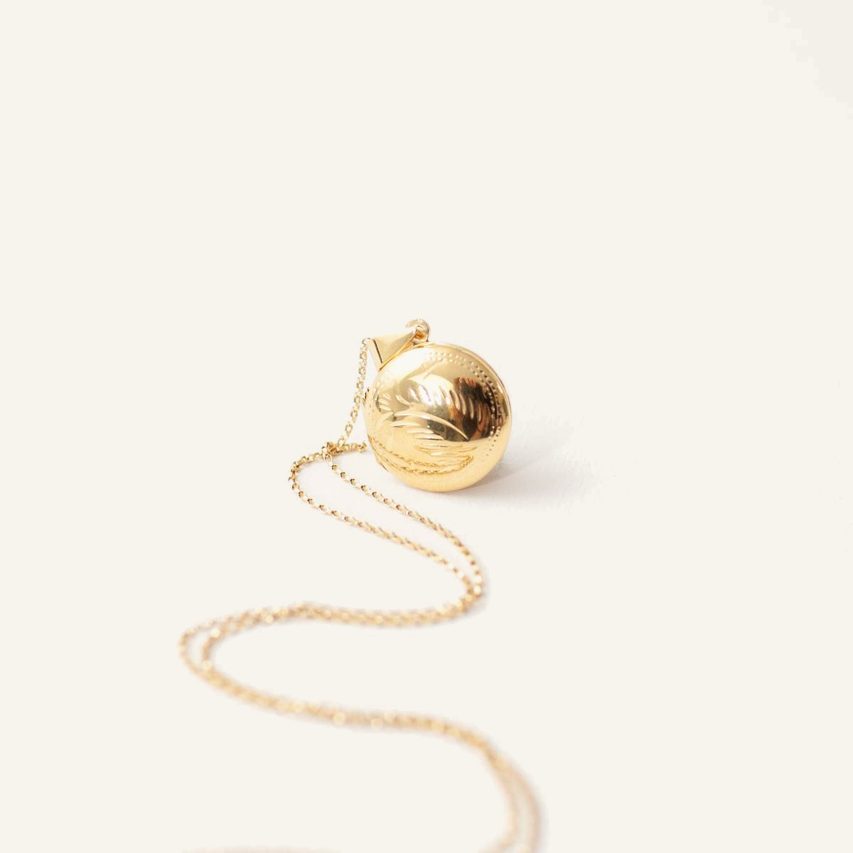 Little Etched Floral Gold Filled or Sterling Silver Locket