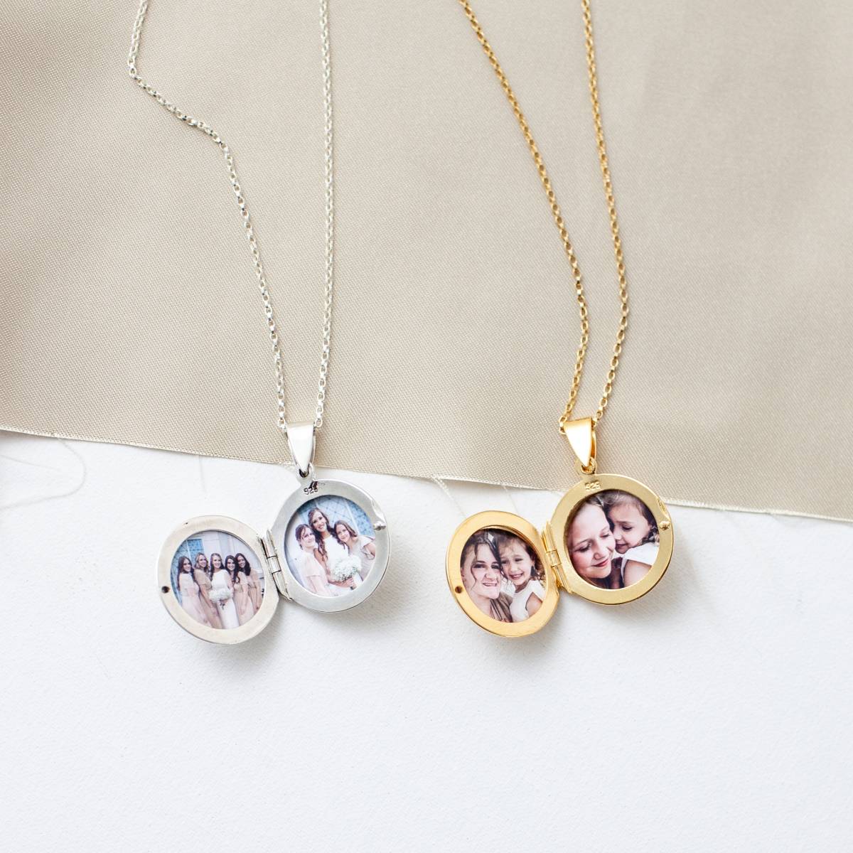 Dainty Etched Gold Filled or Sterling Silver Photo Heirloom Locket on Satellite Chain - Image 5