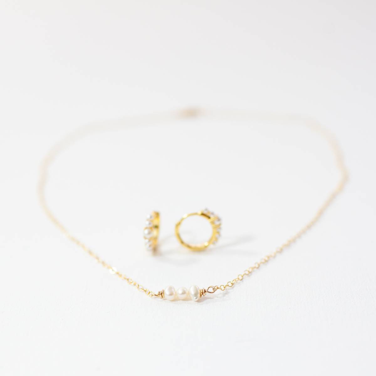 Pearl Gold Vermeil Huggie Hoops - Image 7