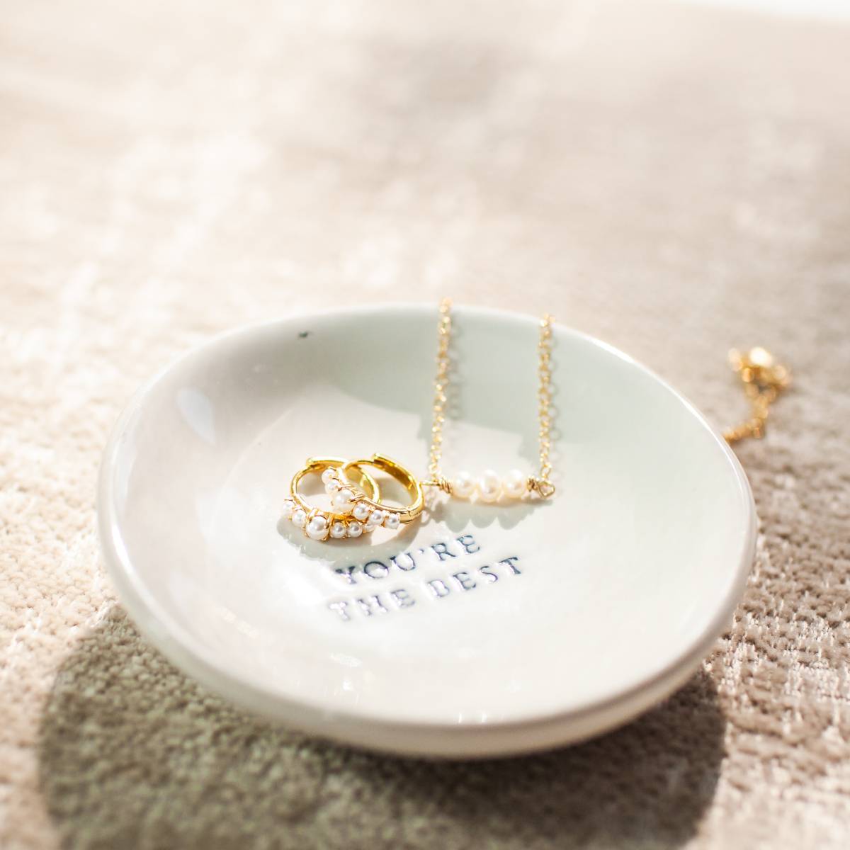 Pearl Gold Vermeil Huggie Hoops - Image 8