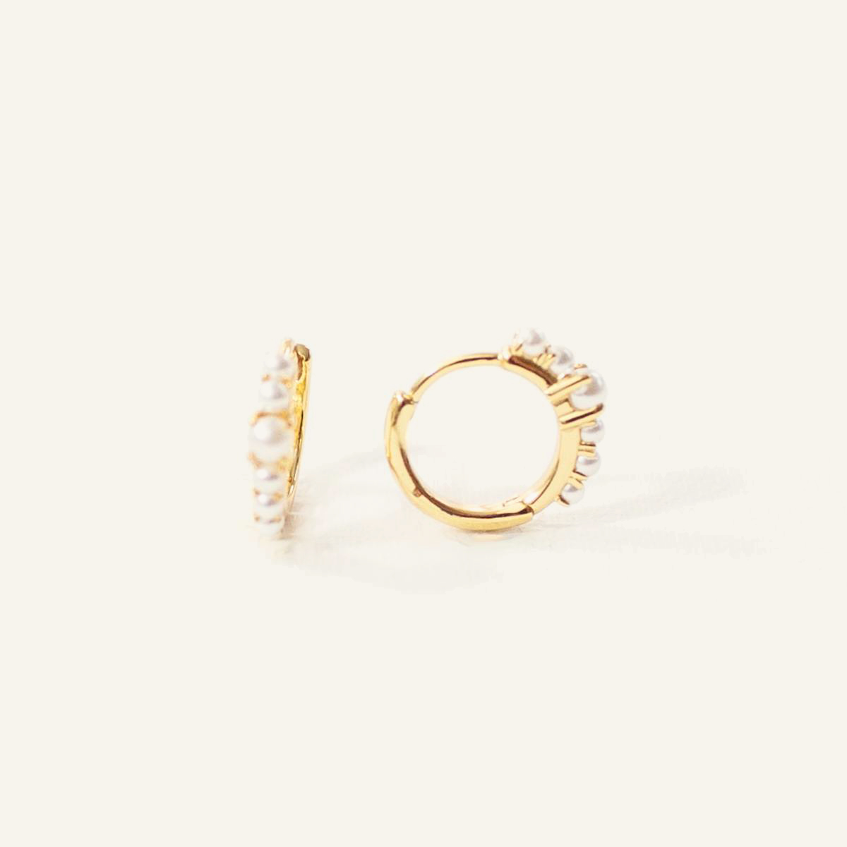 Pearl Gold Vermeil Huggie Hoops