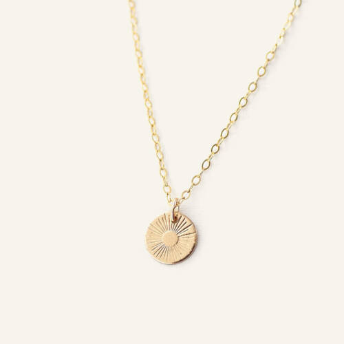 Sunburst Disc Necklace - 9mm (1/3) Disc (Copy)