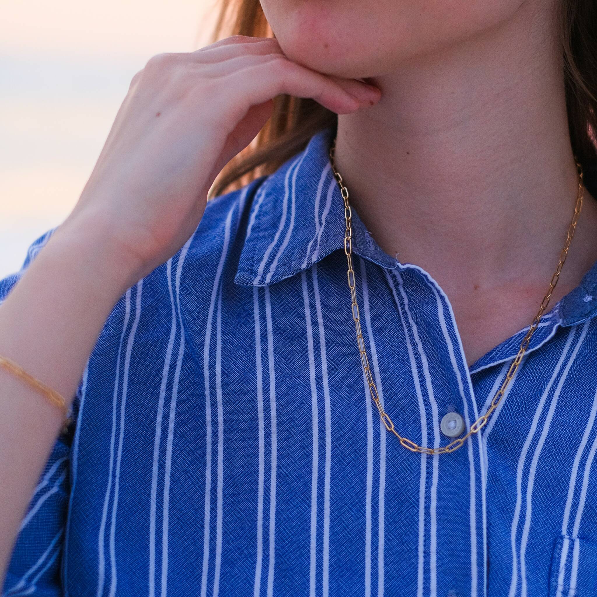 Chunky Paperclip Choker Necklace - Image 4