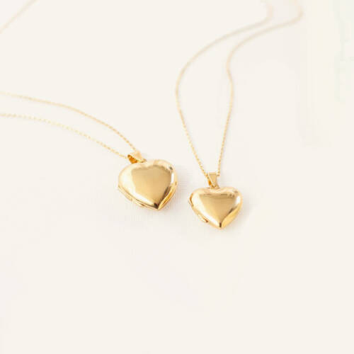 Medium Simple Heart Locket Necklace