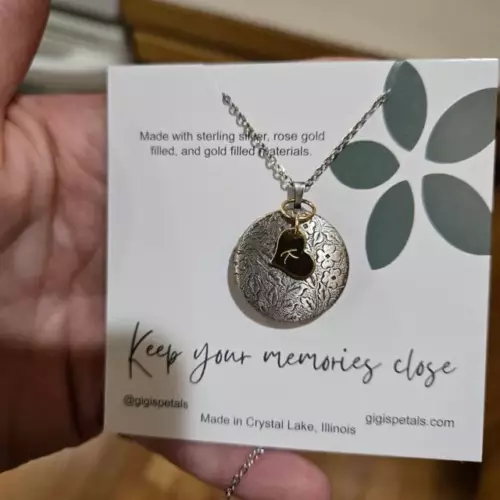 Dainty Floral Locket with Initial Heart or Disc photo review