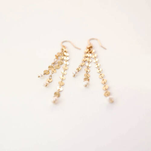 Dangle Sequin and Pearl Drop Earrings
