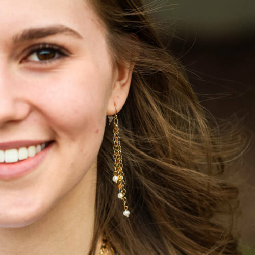 Dangle Sequin and Pearl Drop Earrings