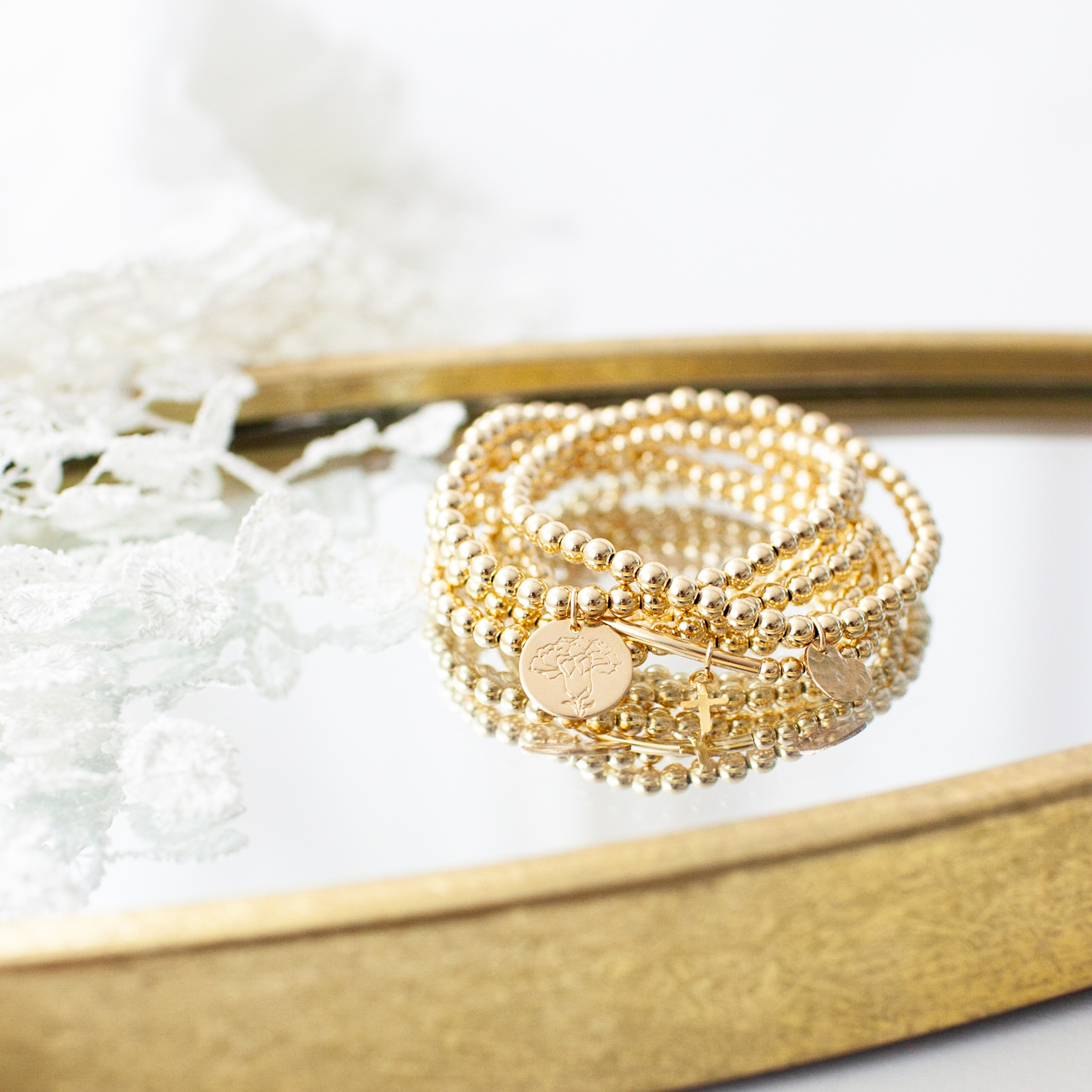 4mm Beaded Bracelet in Gold Filled, Rose Gold Filled and Sterling Silver - Image 6