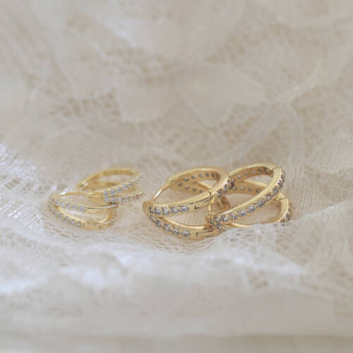 Double the Sparkle Hoop Earrings