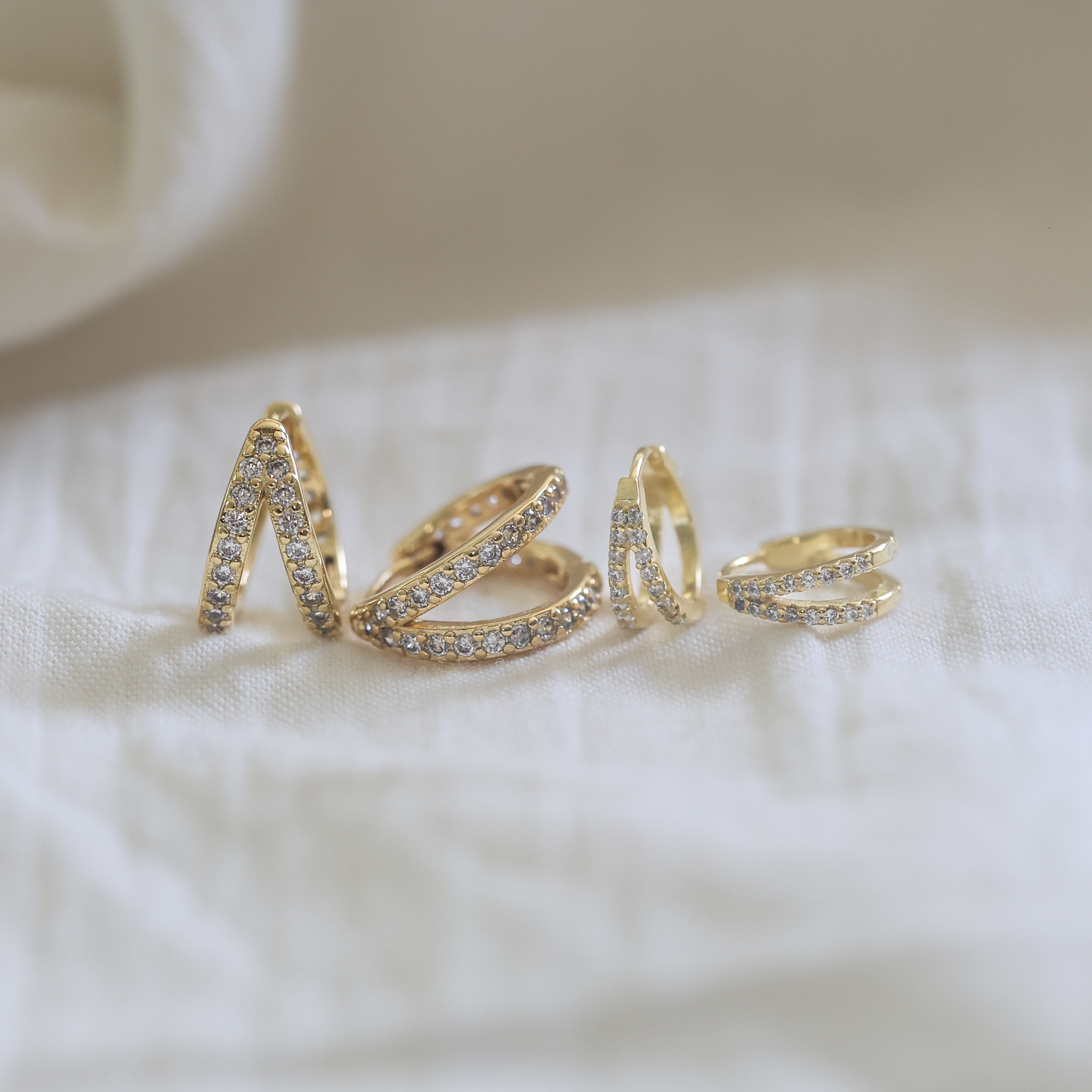 Double the Sparkle Hoop Earrings - Image 6