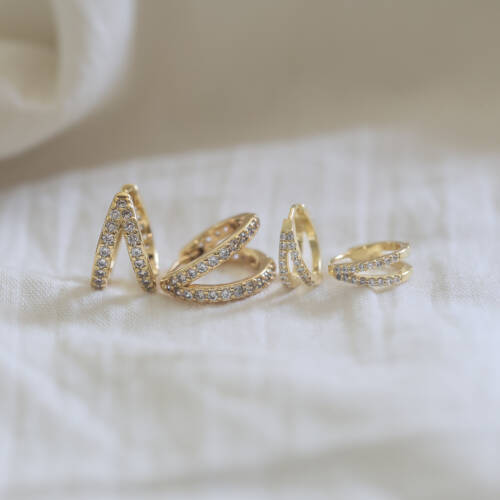 Tiny Double the Sparkle Hoops