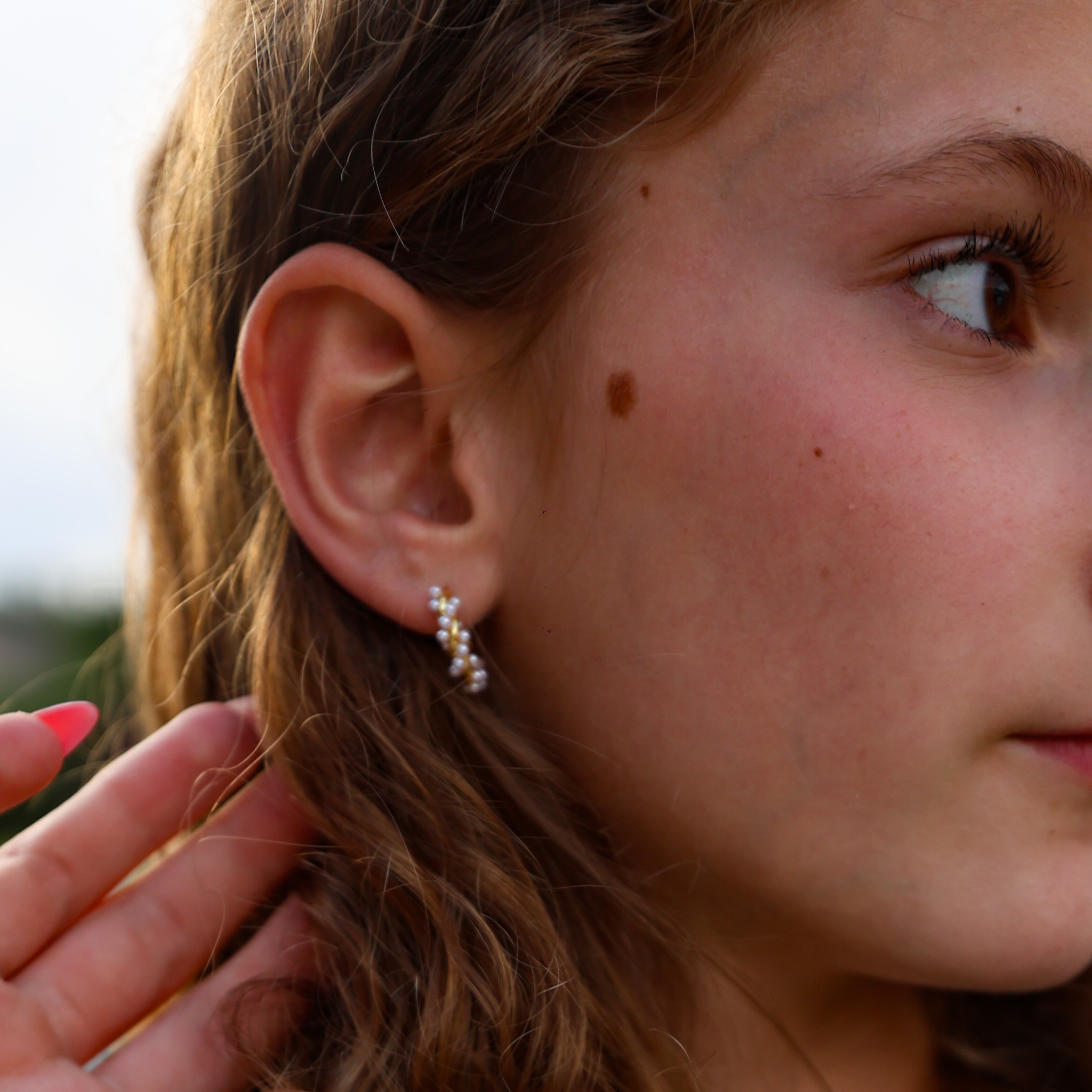 Pearly Girly Hoop Earrings - Image 2